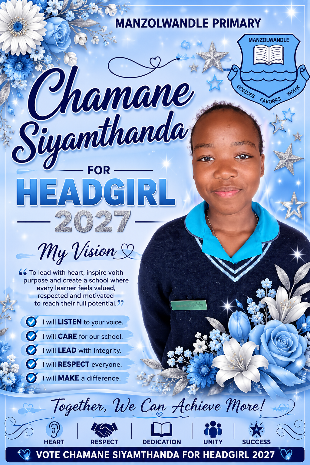 Election poster for Siyamthanda Chamane