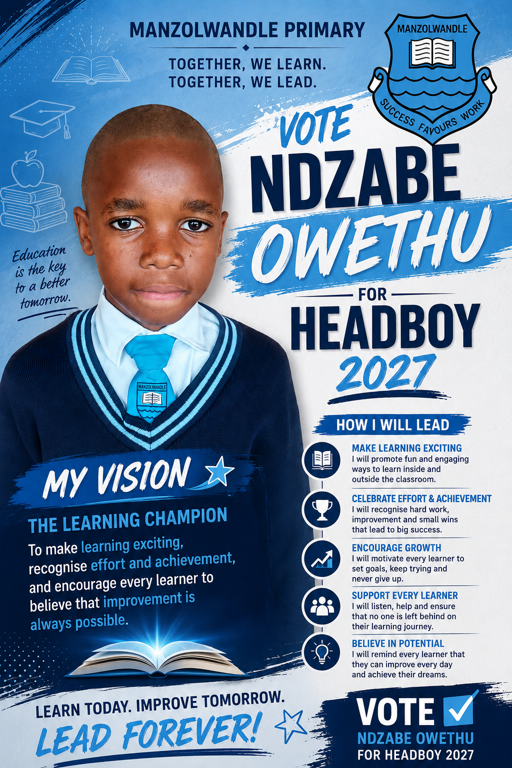 Election poster for Owethu Ndzabe