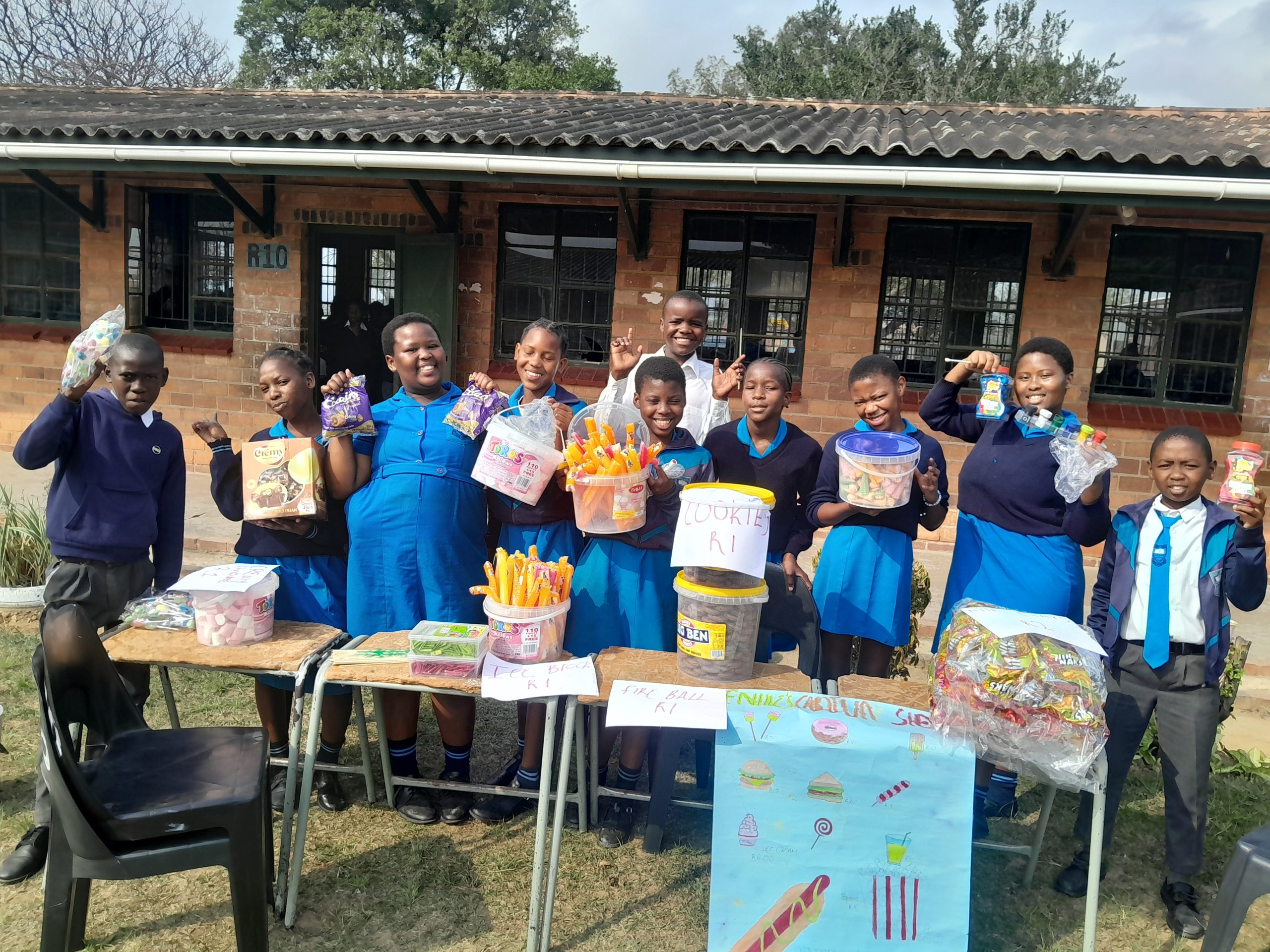 Learners operating their Market Day business
