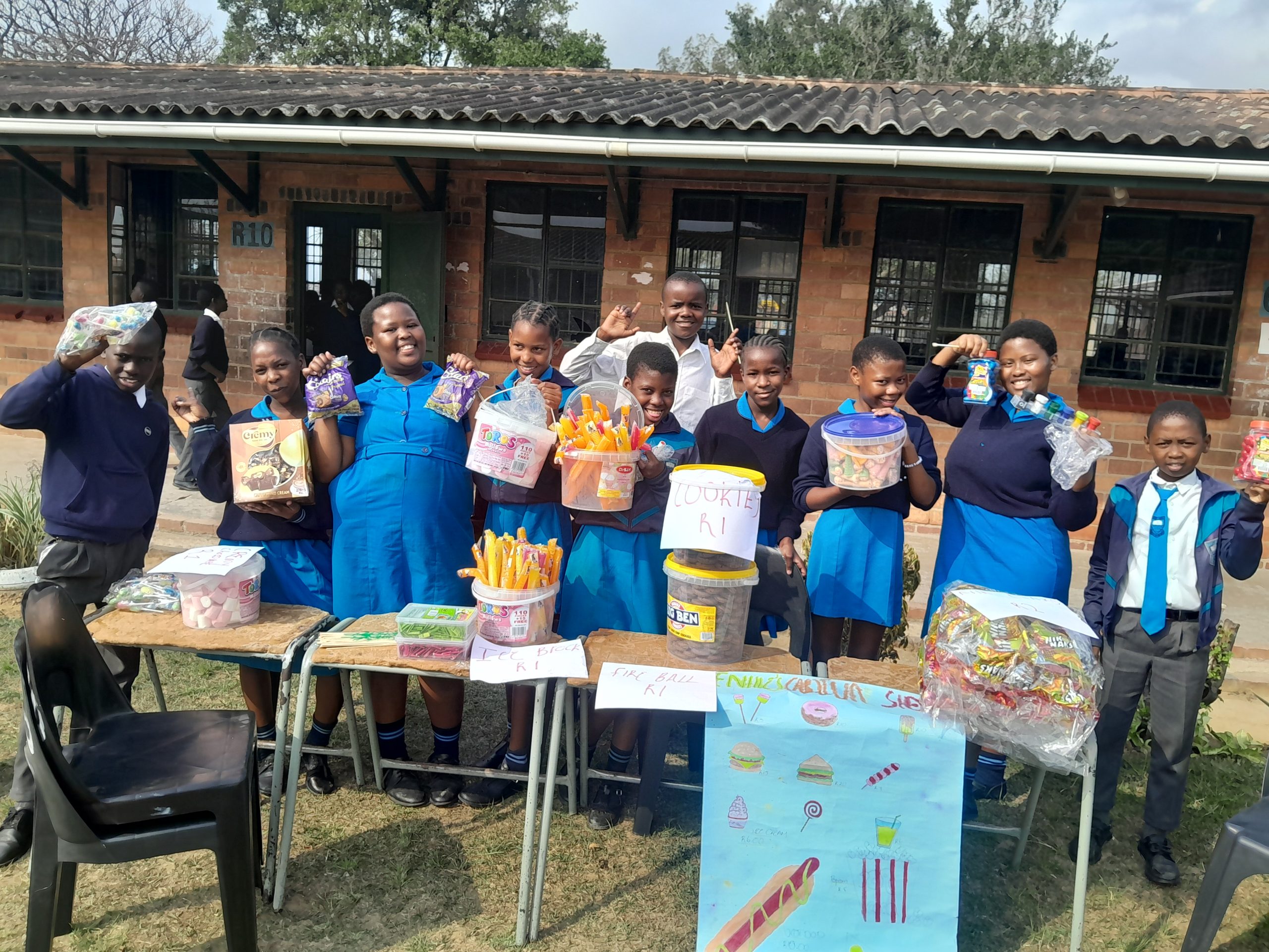 Learners and products during Market Day