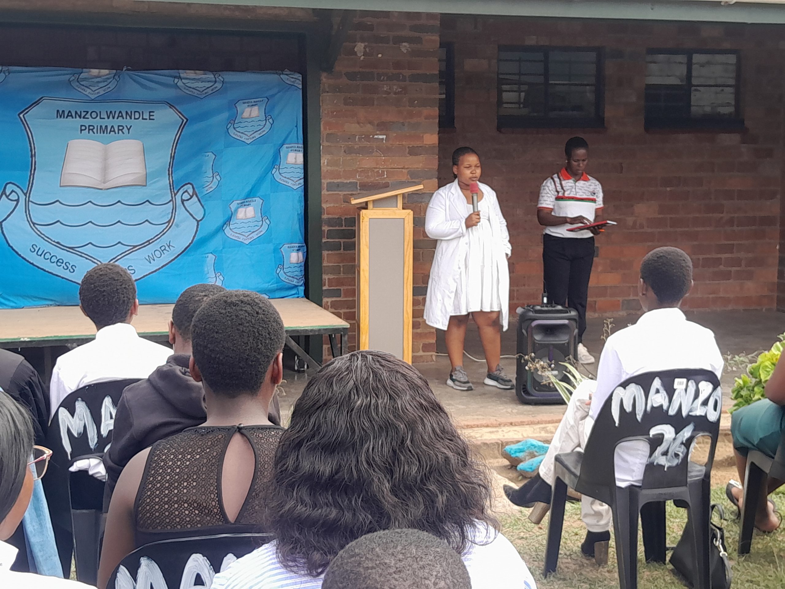 Head Girl Abongile Ngcobo welcoming guests at Career Day